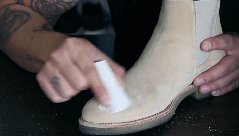 Clean Suede Shoes using Suede Eraser